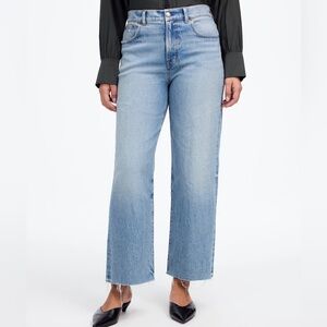 Madewell The Perfect Vintage Wide Leg Crop Jeans in Hallstead Light Denim sz 29